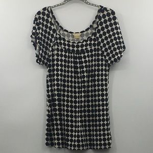 Michael Kors Loose Fit Black/White Polka Dot Top